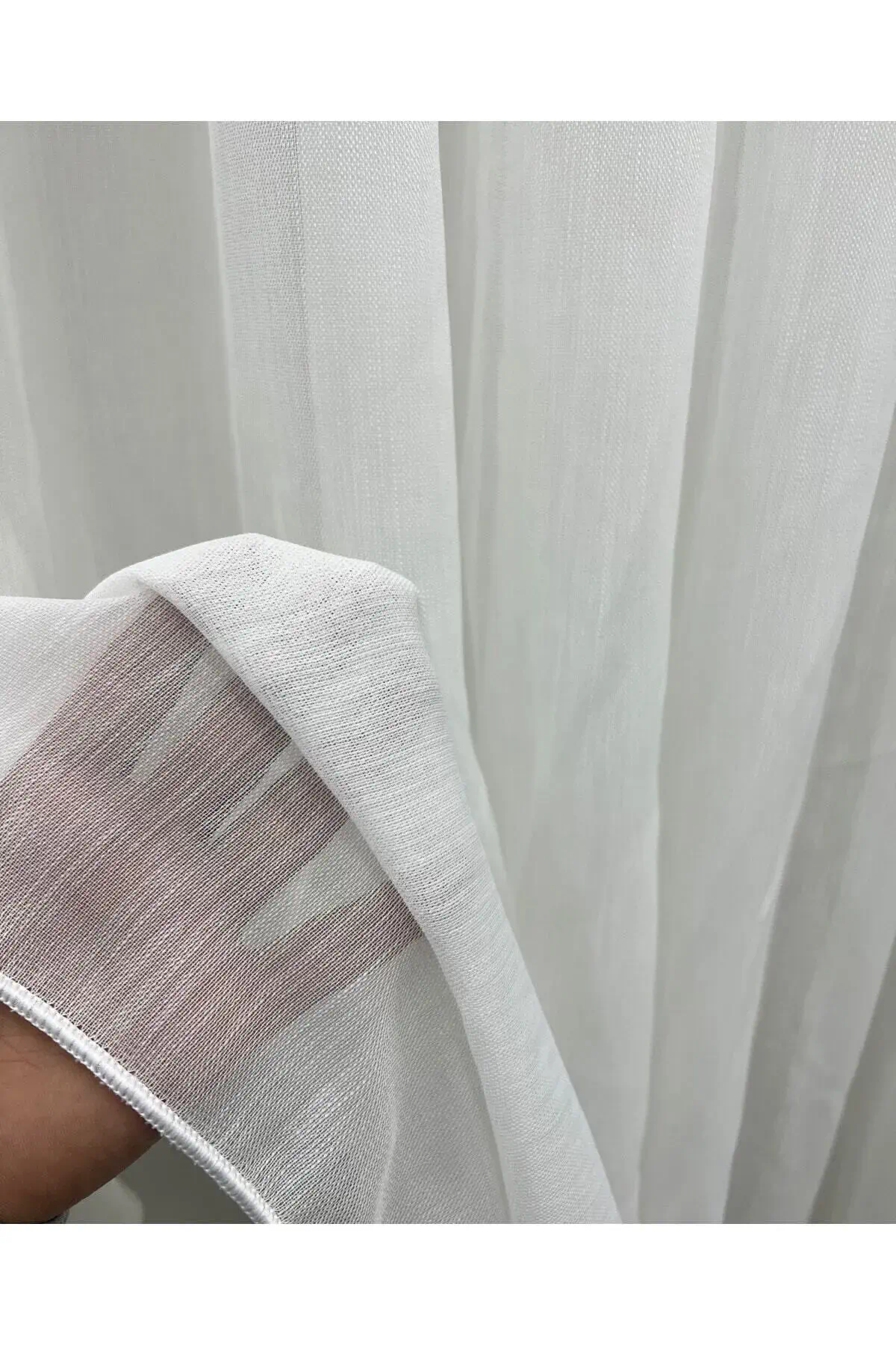 Kısa Bambu Şantuklu Tül Perde