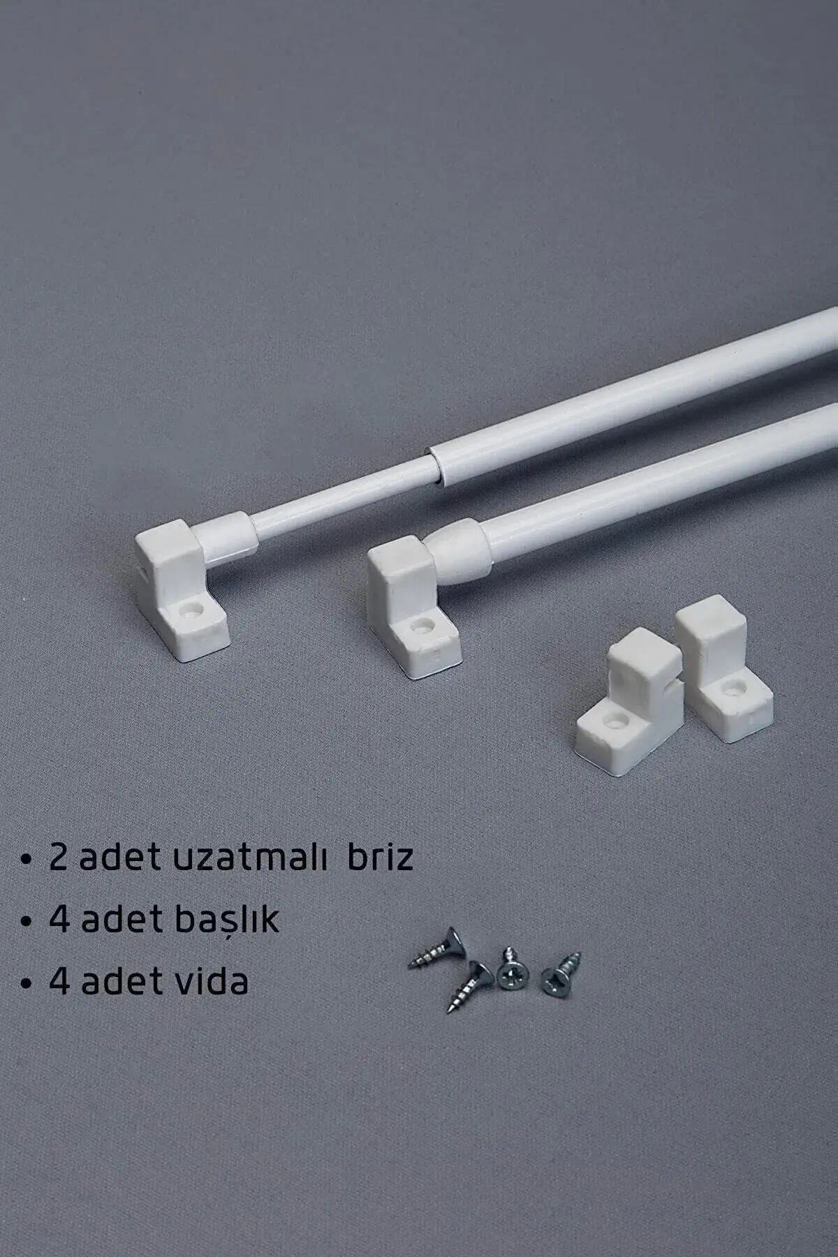 Ayarlanabilir Alüminyum Briz Çubuğu Seti (2 Adet) – Pratik ve Hafif Perde Montaj Çözümü