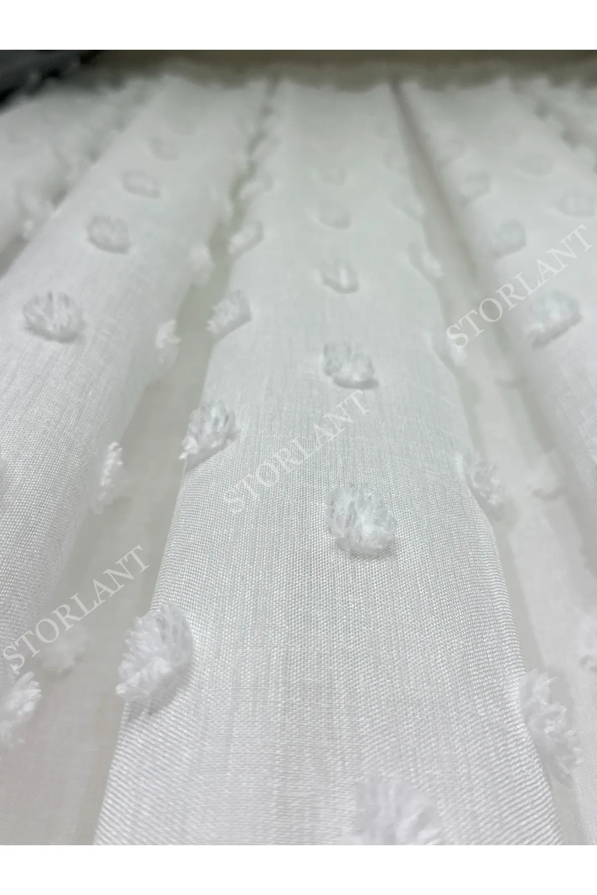 Puffy Ponpon Keten Tül Perde – Modern Ponpon Dokulu, Ütü Gerektirmez