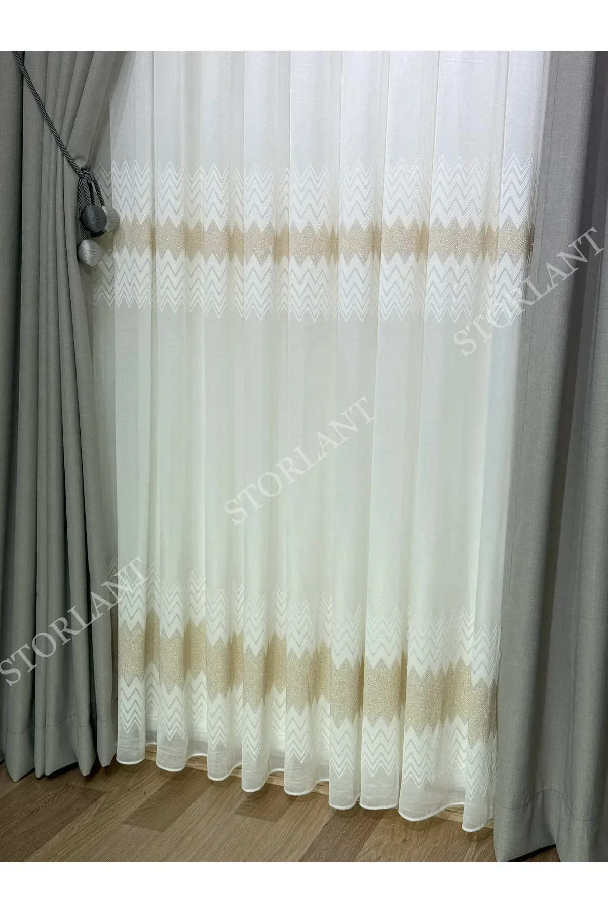 Soft Weave Gold Tül Perde | Ağır Gramajlı, 1/3 Sık Pileli, Ütü Gerektirmez l Her Odaya Uygun