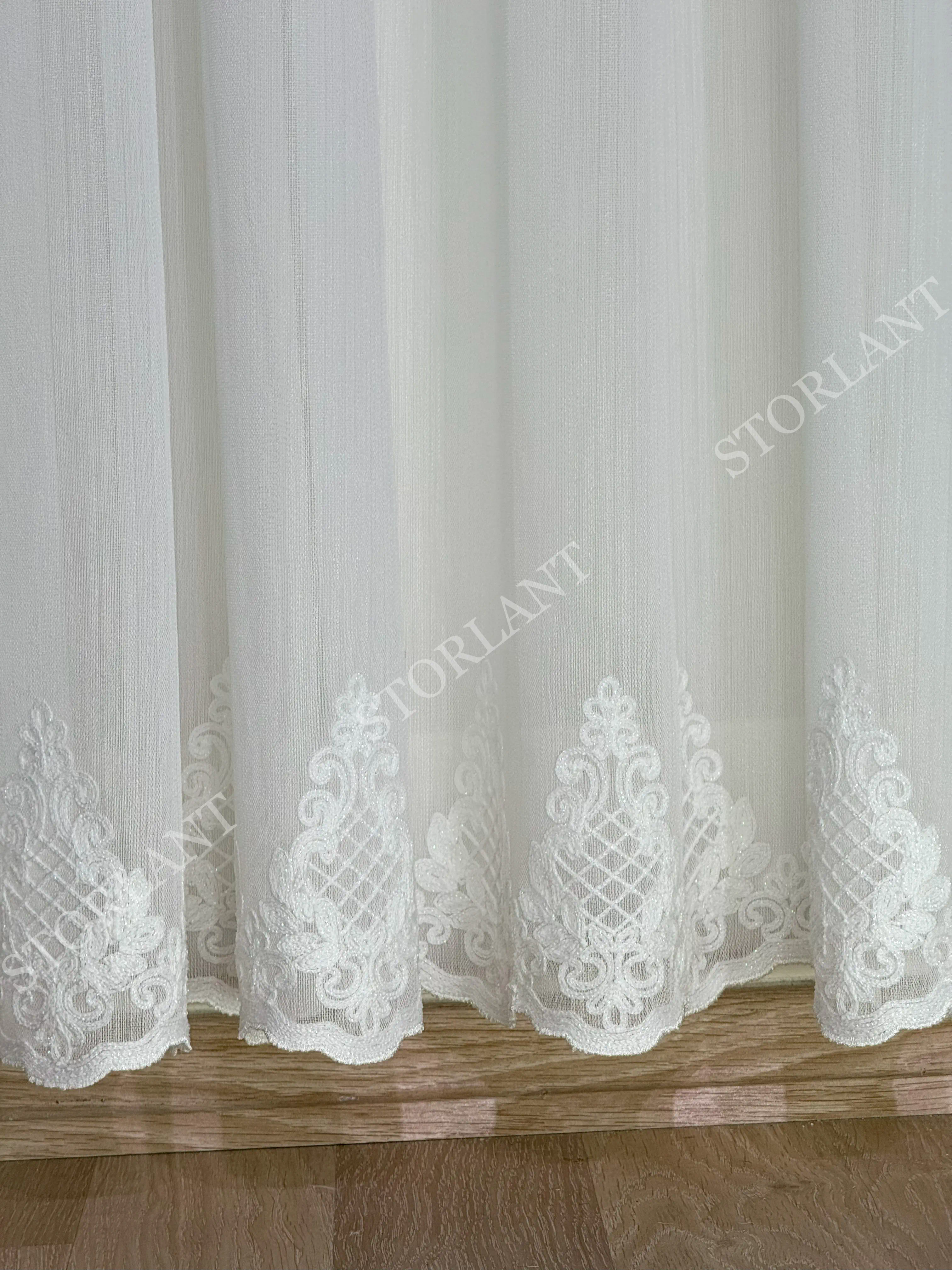 Vintage Elmas Motifli Bambu Tül Perde – Klasik Zarafet, Modern Dokunuş